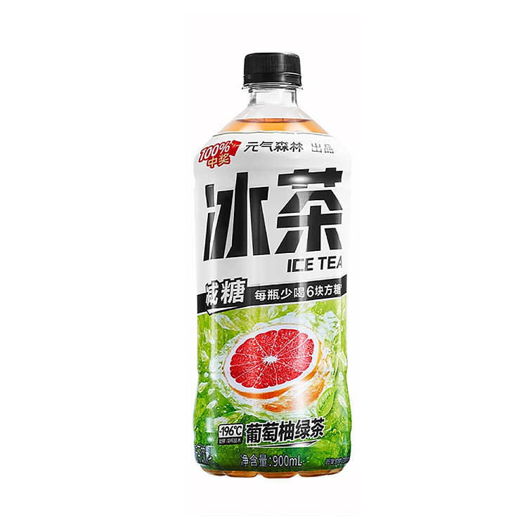 Genki Forest Ice Tea 900ML - Grapefruit Green Tea 葡萄柚绿茶 冰茶